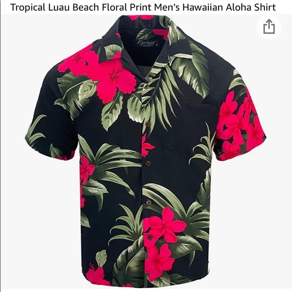 Other - NWT Tropical Luau Beach Floral Print Men’s Shirt